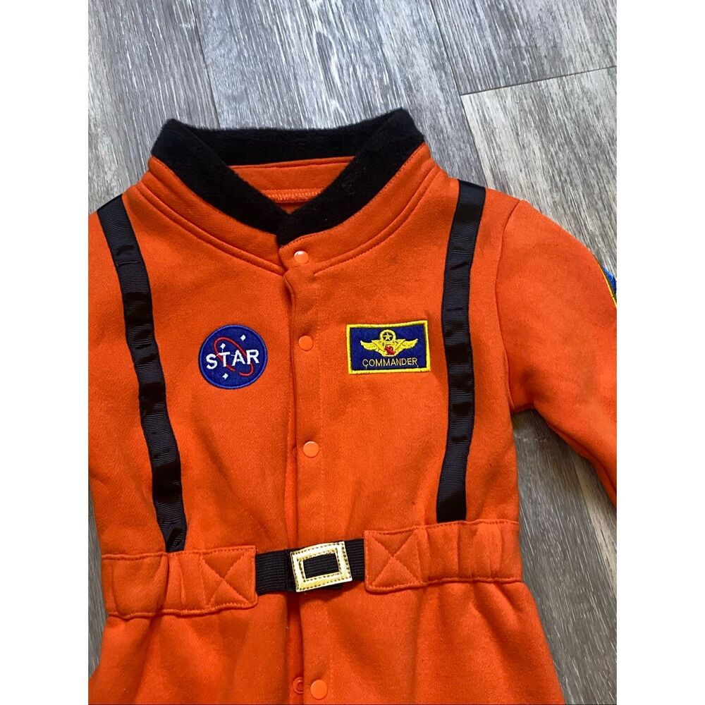 Toddler Astronaut Space Costume Jumpsuit Orange Snap Front Size 2T/3T - Picture 7 of 7